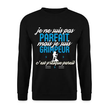 Pas parfait mais je suis Grimpeur - Sweat-shirt Unisexe - noir - Devant - Alina (178cm) & Michal (187cm)