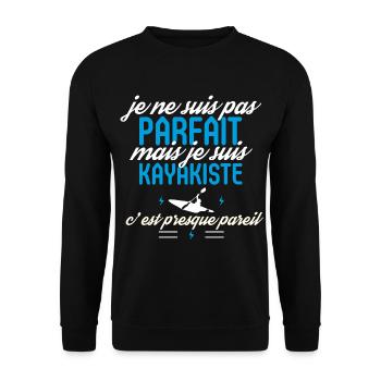 Pas parfait mais je suis kayakiste - Sweat-shirt Unisexe - noir - Devant - Alina (178cm) & Michal (187cm)