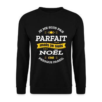 NOËL PARFAIT - PRENOM NOËL - Sweat-shirt Unisexe - noir - Devant - Alina (178cm) & Michal (187cm)