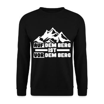 wanderer und Bergsteiger Spruch - Unisex Pullover - Schwarz - Vorne - Alina (178cm) & Michal (187cm)