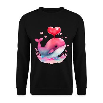 Wal Valentinstag Geschenk - Unisex Pullover - Schwarz - Vorne - Alina (178cm) & Michal (187cm)