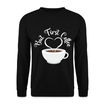 Caffeine Morning Breakfast Drink Collection - Unisex Sweatshirt - black - Front - Alina (178cm) & Michal (187cm)