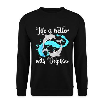 Sea Creatures Ocean Sea Swim Deep Sea T-shirt - Unisex Sweatshirt - black - Front - Alina (178cm) & Michal (187cm)