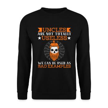 Papa Onkel Papa Verwandte Onkel Völlig nutzlos - Unisex Pullover - Schwarz - Vorne - Alina (178cm) & Michal (187cm)