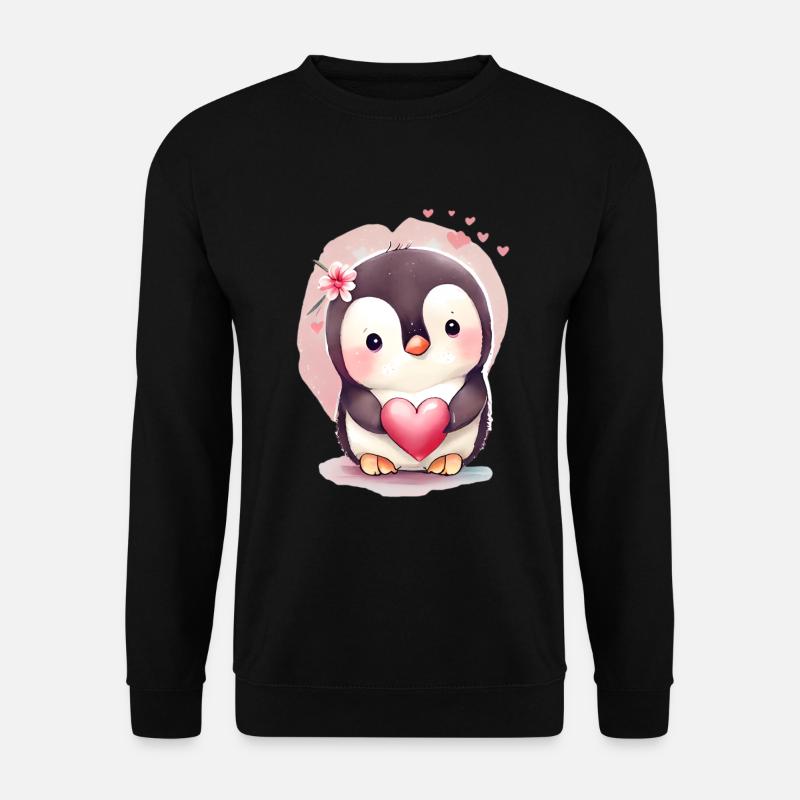 Penguin Valentine's Day Gift - Unisex Sweatshirt - black