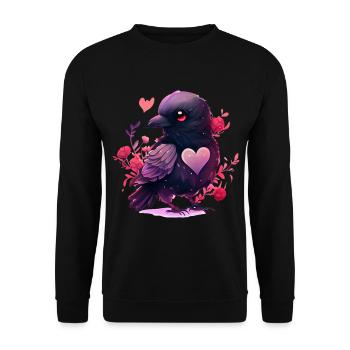 Raven Valentine's Day Gift - Unisex Sweatshirt - black - Front - Alina (178cm) & Michal (187cm)