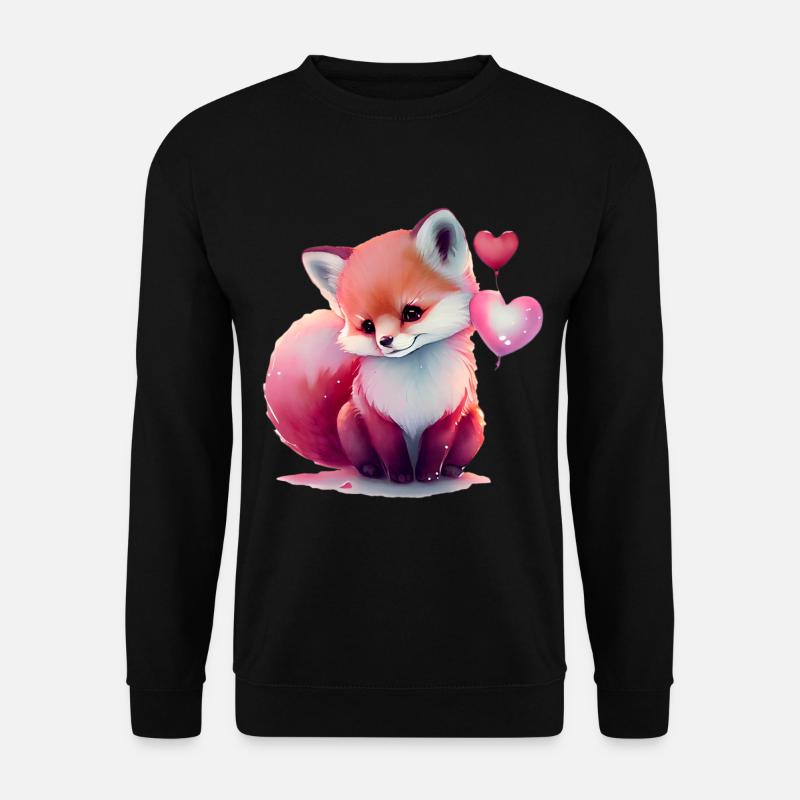 Fox Valentine's Day Gift - Unisex Sweatshirt - black