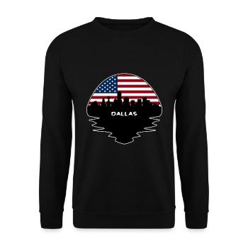 Dallas Texas États-Unis Flag Skyline Silhouette Voyage - Sweat-shirt Unisexe - noir - Devant - Alina (178cm) & Michal (187cm)