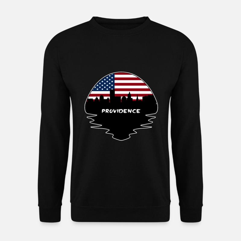 Providence Rhode Island USA Flagge Skyline Silhouett - Unisex Pullover - Schwarz