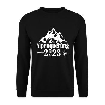 alpenquerung 2023 - Unisex Pullover - Schwarz - Vorne - Alina (178cm) & Michal (187cm)