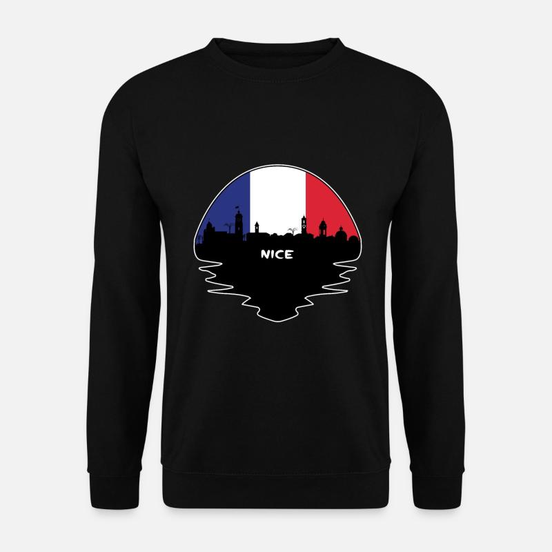 Schöne Frankreich-Flaggen-Skyline-Schattenbild-Reise - Unisex Pullover - Schwarz