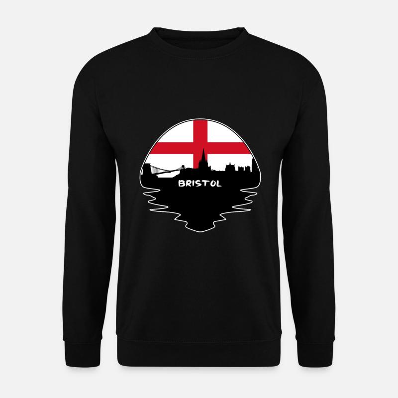 Bristol-England-Flaggen-Skyline-Schattenbild-Reise - Unisex Pullover - Schwarz