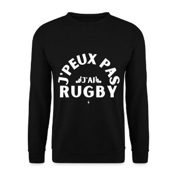J Peux Pas J Ai Rugby - Sweat-shirt Unisexe - noir - Devant - Alina (178cm) & Michal (187cm)
