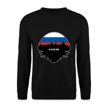 Kazan Russie Drapeau Skyline Silhouette Travel - Sweat-shirt Unisexe - noir - Devant - Alina (178cm) & Michal (187cm)