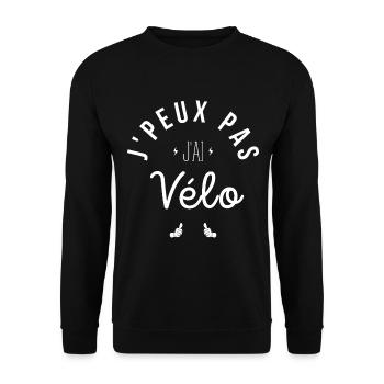 J Peux Pas J Ai Vélo - Sweat-shirt Unisexe - noir - Devant - Alina (178cm) & Michal (187cm)