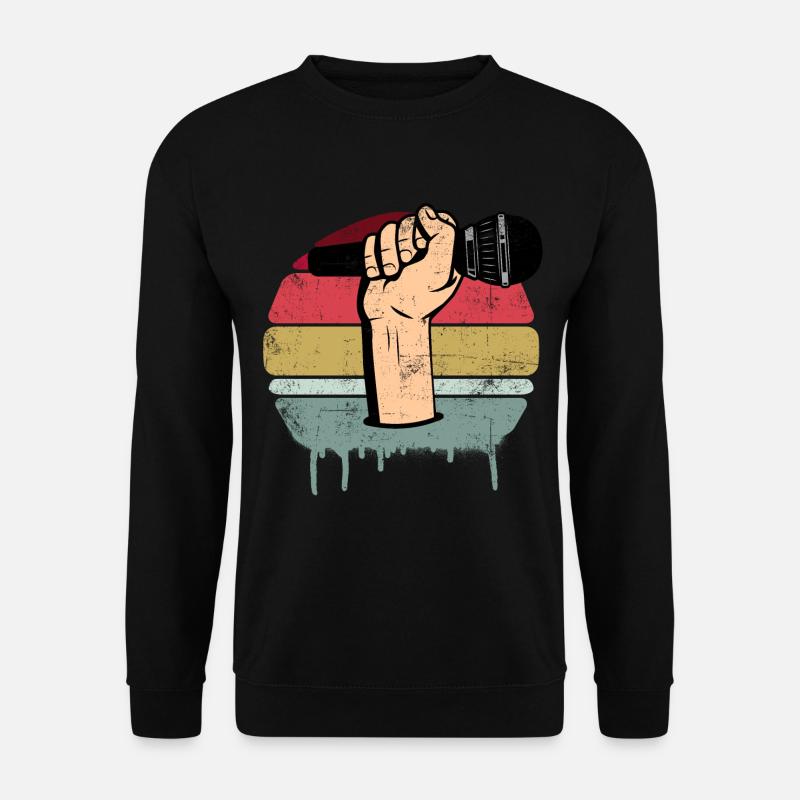 Mikrofon Retro - Unisex Pullover - Schwarz