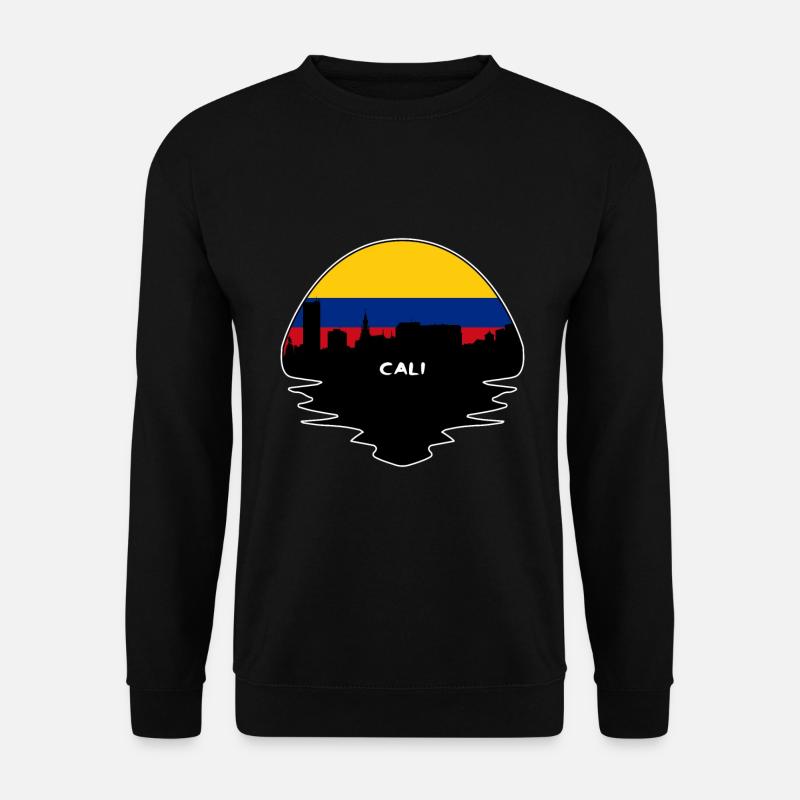 Cali Kolumbien Flagge Skyline Silhouette Reisen - Unisex Pullover - Schwarz