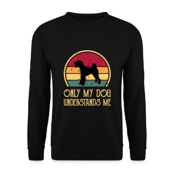 Airedale Terrier Hundeliebhaber Silhouette Retro Sonnenuntergang - Unisex Pullover - Schwarz - Vorne - Alina (178cm) & Michal (187cm)