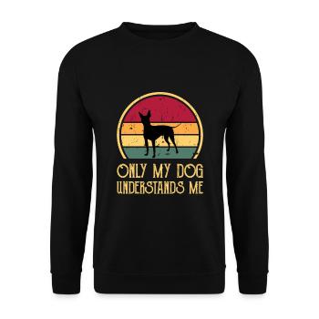 American Hairless Terrier Dog Silhouette Retro - Sweat-shirt Unisexe - noir - Devant - Alina (178cm) & Michal (187cm)