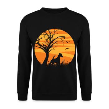 Fox Terrier lisse Fox Terrier Sunrise - Sweat-shirt Unisexe - noir - Devant - Alina (178cm) & Michal (187cm)