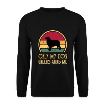 Berner Laufhund Dog Love Silhouette Vintage Sunset - Unisex Sweatshirt - black - Front - Alina (178cm) & Michal (187cm)