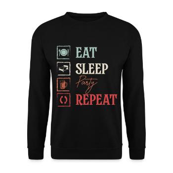 Feier Saufen Lustig Bier - Unisex Pullover - Schwarz - Vorne - Alina (178cm) & Michal (187cm)