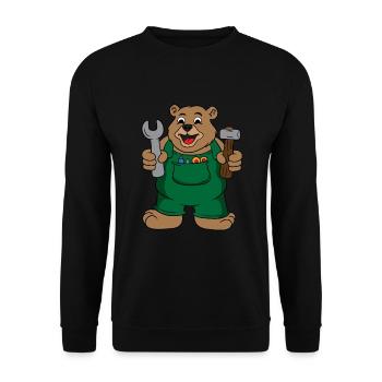 Fix Tischlerei Papa Opa Vater - Unisex Pullover - Schwarz - Vorne - Alina (178cm) & Michal (187cm)