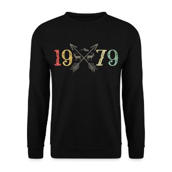 Classique Vintage 1979 Design T-shirt Design - Sweat-shirt Unisexe - noir - Devant - Alina (178cm) & Michal (187cm)