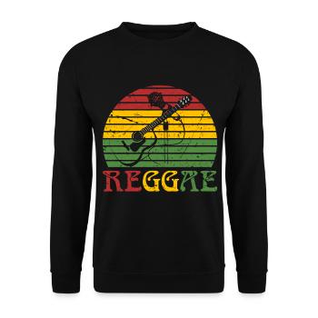 Reggae Genre Acoustic Instrument With A Minimal - Unisex Pullover - Schwarz - Vorne - Alina (178cm) & Michal (187cm)