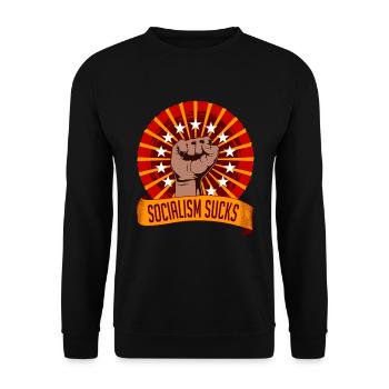 Sozialismus Slow Economic Growth Collection - Unisex Pullover - Schwarz - Vorne - Alina (178cm) & Michal (187cm)