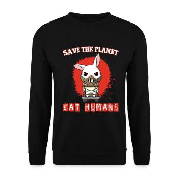 Vegan Earth Day Animal Rights Garment Apparel - Unisex Sweatshirt - black - Front - Alina (178cm) & Michal (187cm)