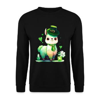 St Paddy's St Patricksday St Patrick Day - Unisex Sweatshirt - black - Front - Alina (178cm) & Michal (187cm)