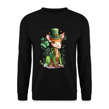 St Paddy's St Patricksday St Patrick Day - Unisex Sweatshirt - black - Front - Alina (178cm) & Michal (187cm)