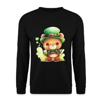 St Paddy's St Patricksday St Patrick Day - Unisex Sweatshirt - black - Front - Alina (178cm) & Michal (187cm)
