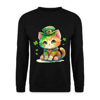 St Paddy's St Patricksday St Patrick Day - Unisex Sweatshirt - black - Front - Alina (178cm) & Michal (187cm)