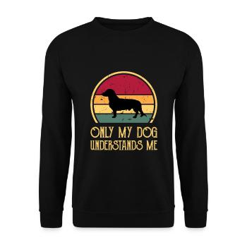 Westphalien Teckel Silhouette Chien Soleil Rétro - Sweat-shirt Unisexe - noir - Devant - Alina (178cm) & Michal (187cm)