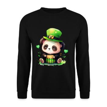 St Paddy's St Patricksday St Patrick Day - Unisex Sweatshirt - black - Front - Alina (178cm) & Michal (187cm)