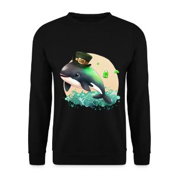 St Paddy's St Patricksday St Patrick Day - Unisex Sweatshirt - black - Front - Alina (178cm) & Michal (187cm)