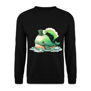 St Paddy's St Patricksday St Patrick Day - Unisex Sweatshirt - black - Front - Alina (178cm) & Michal (187cm)