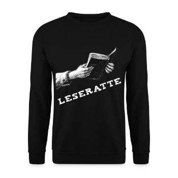 Buch – Leseratte - Unisex Pullover - Schwarz - Vorne - Alina (178cm) & Michal (187cm)