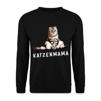 Katze – Katzenmama - Unisex Pullover - Schwarz - Vorne - Alina (178cm) & Michal (187cm)