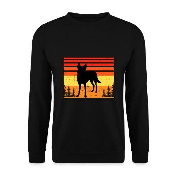 Carolina Dog Lover Silhouette Vintage Sunset - Sweat-shirt Unisexe - noir - Devant - Alina (178cm) & Michal (187cm)