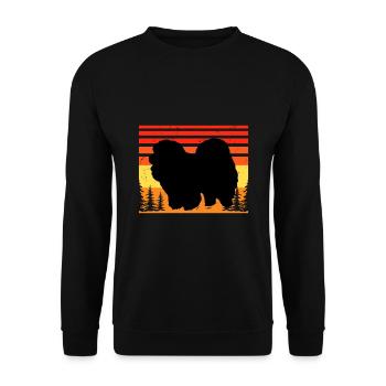 Chow Chow Dog Lover Silhouette Vintage Sunset - Unisex Sweatshirt - black - Front - Alina (178cm) & Michal (187cm)
