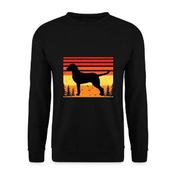 Chesapeake Bay Retriever Dog Silhouette Retro Sun - Unisex Sweatshirt - black - Front - Alina (178cm) & Michal (187cm)