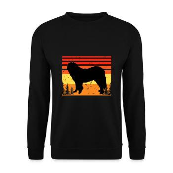 Caucasian Shepherd Dog Silhouette Retro Sunset - Unisex Sweatshirt - black - Front - Alina (178cm) & Michal (187cm)