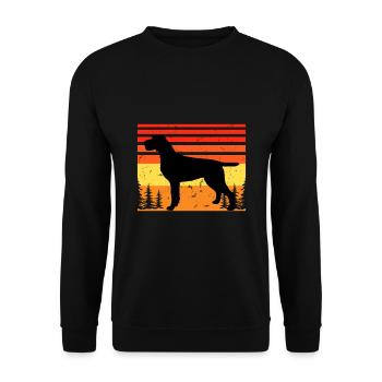 Cesky Fousek Dog Lover Silhouette Vintage Sunset - Sweat-shirt Unisexe - noir - Devant - Alina (178cm) & Michal (187cm)