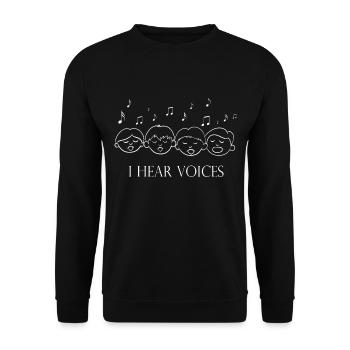I Hear Voices Choir Simple Music Shirt For - Unisex Sweatshirt - black - Front - Alina (178cm) & Michal (187cm)