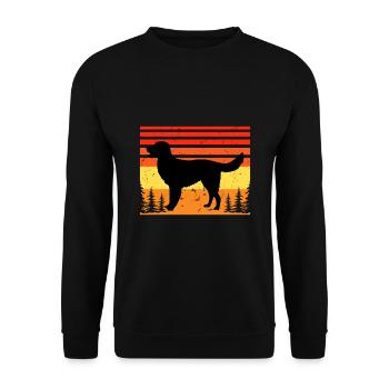 German Longhaired Pointer Dog Silhouette Retro - Unisex Sweatshirt - black - Front - Alina (178cm) & Michal (187cm)