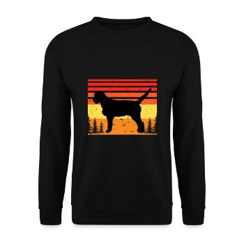 Griffon Fauve De Bretagne Dog Silhouette Retro - Unisex Sweatshirt - black - Front - Alina (178cm) & Michal (187cm)