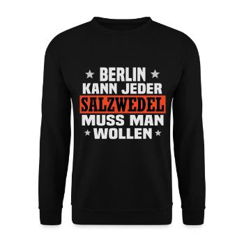 salzwedel - Unisex Pullover - Schwarz - Vorne - Alina (178cm) & Michal (187cm)